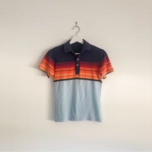 Vintage thin stripe polo baby tee